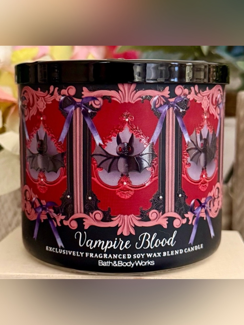 🆕🧛🏻‍♂️ BATH & BODY WORKS “VAMPIRE BLOOD” 3-WICK CANDLE. SOY WAX BLEND. NEW.